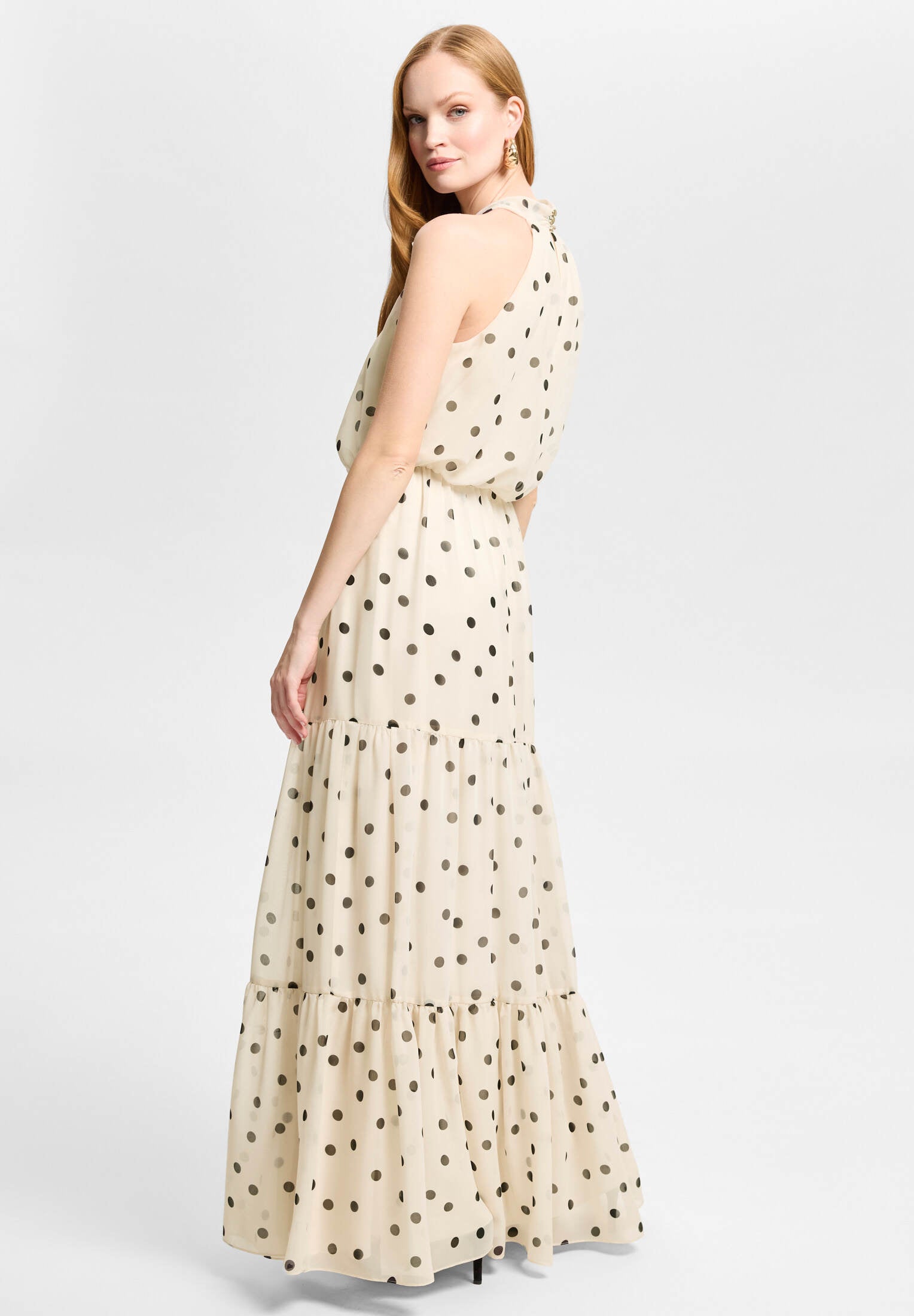 Abendkleid aus Chiffon mit Polka Dots