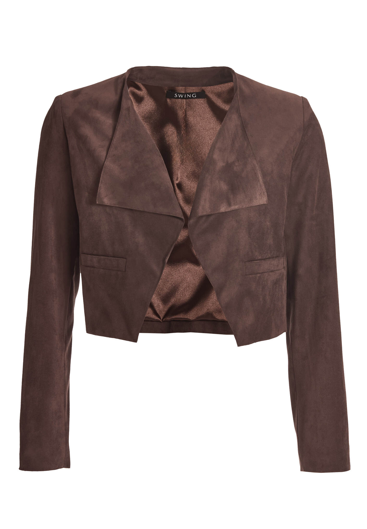 Verkürzter Blazer in Wildlederoptik
