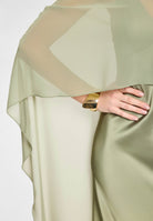 Abendkleid aus Satin mit abnehmbarem Chiffon Cape