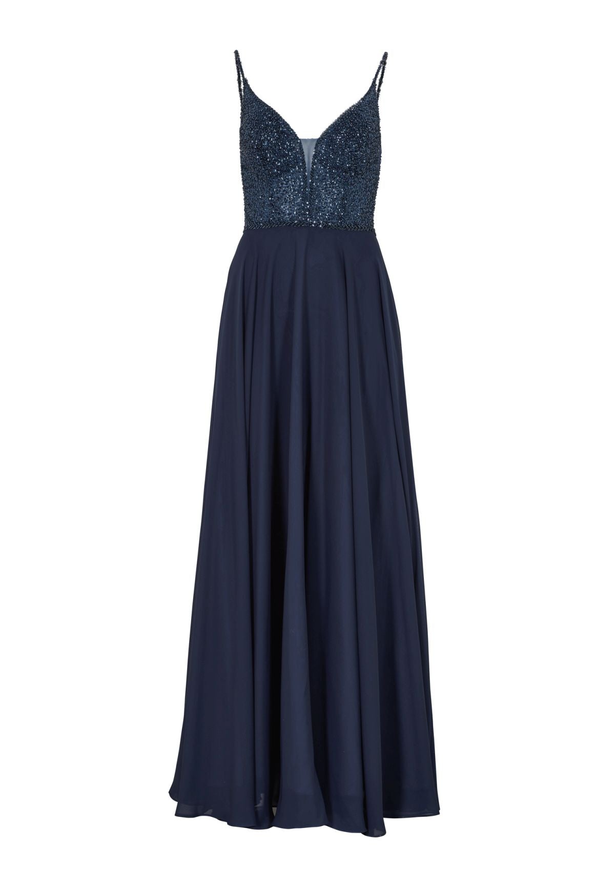 Langes paillettenbesticktes Abiball-Kleid