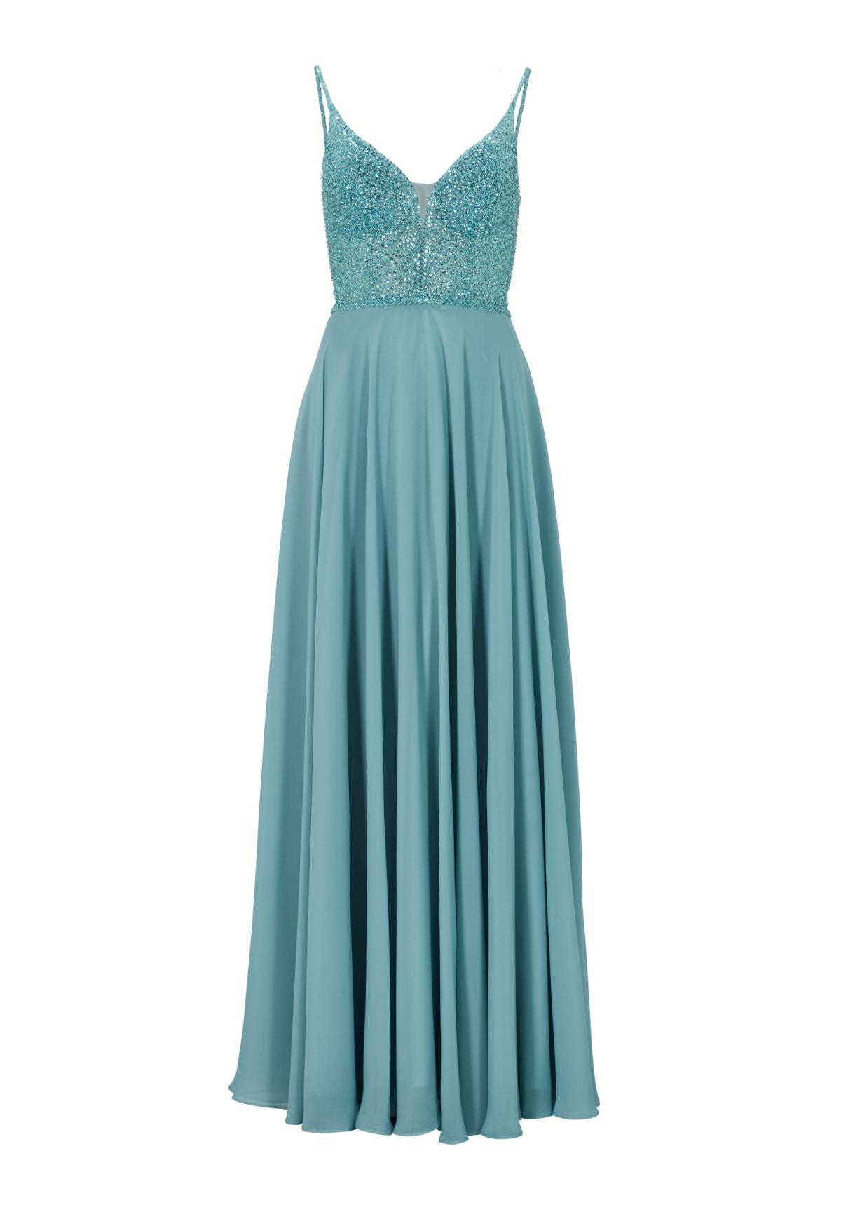 Langes paillettenbesticktes Abiball-Kleid
