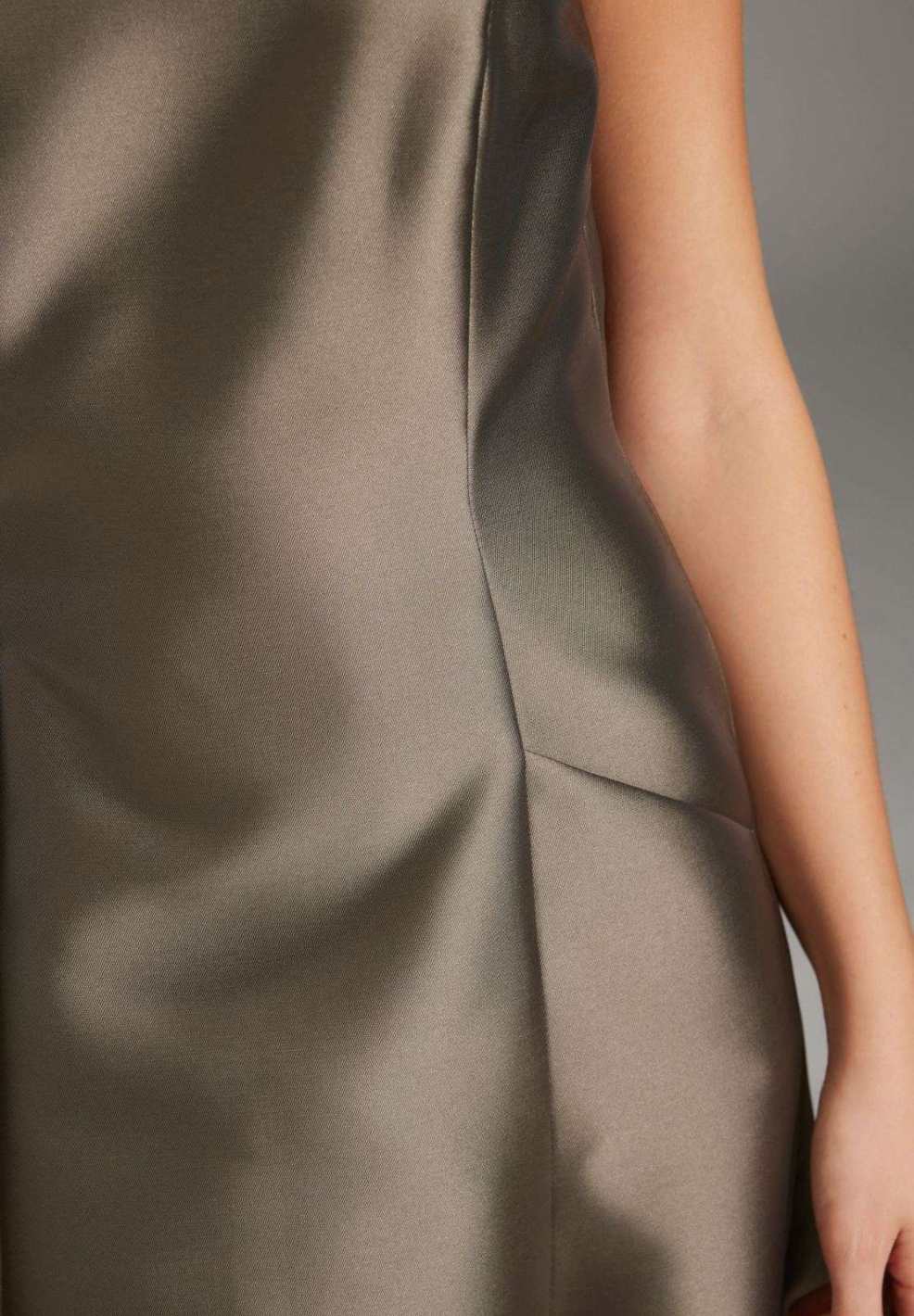 Abendkleid aus Twill mit Taschen