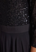 Midi Kleid mit Top aus elastischer Paillette und Chiffonrock
