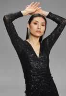 Abendkleid aus elastischem Paillettenstoff