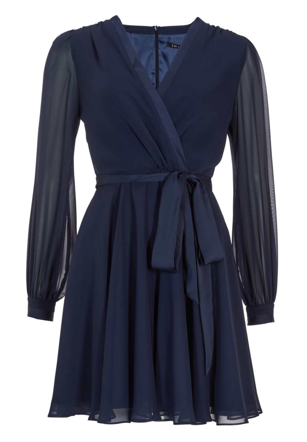 Cocktailkleid aus Chiffon mit Satin Kanten