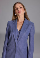 Oversized Blazer aus glänzendem Denim