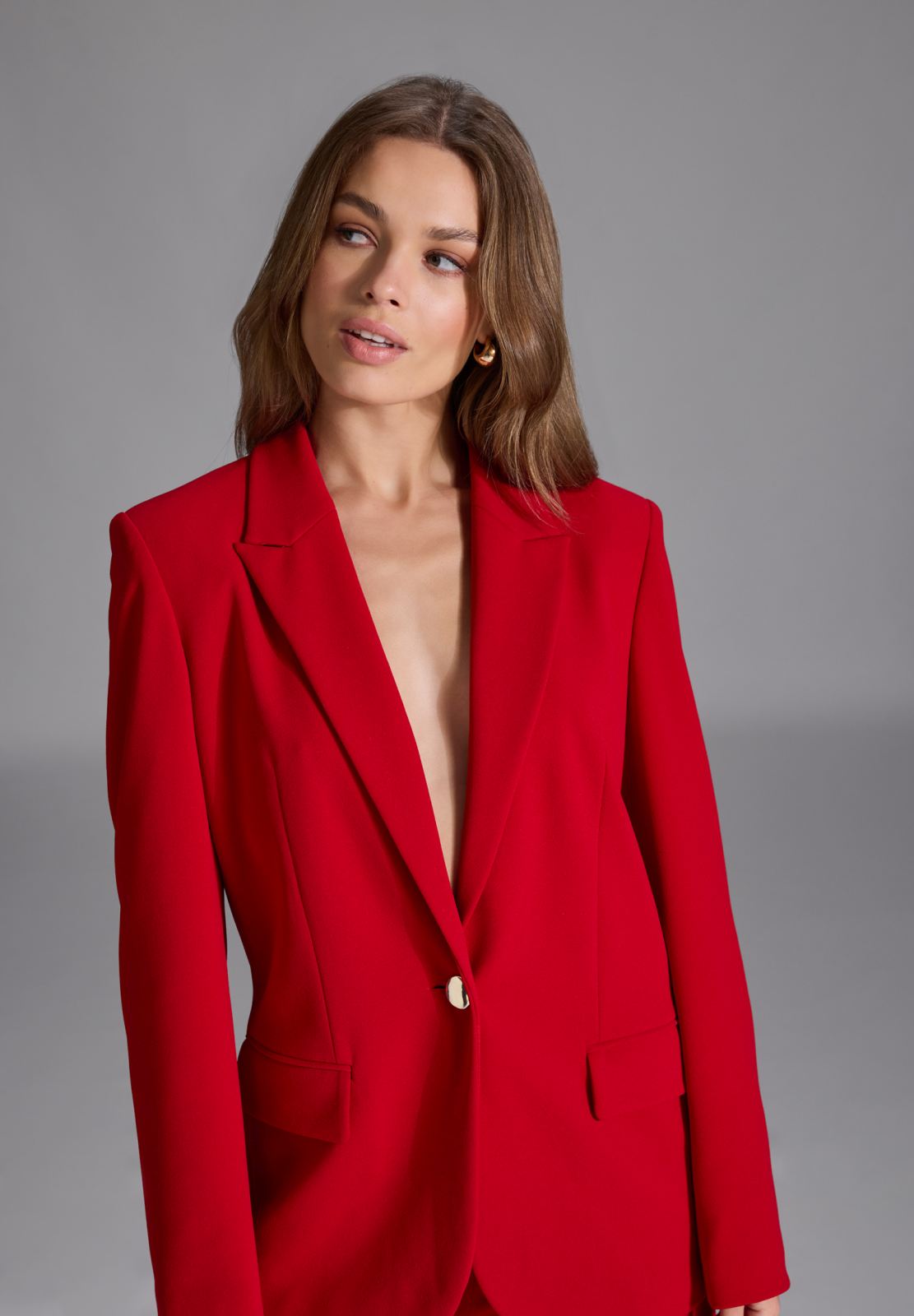 Weite Palazzo Pant aus Crepe Jersey mit Taschen