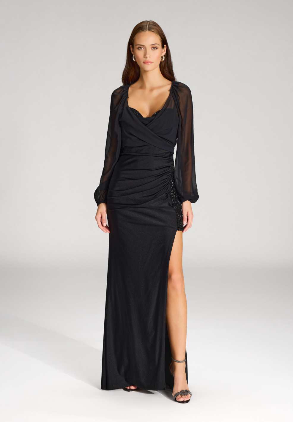 Wickelbolero mit langen Ärmeln black