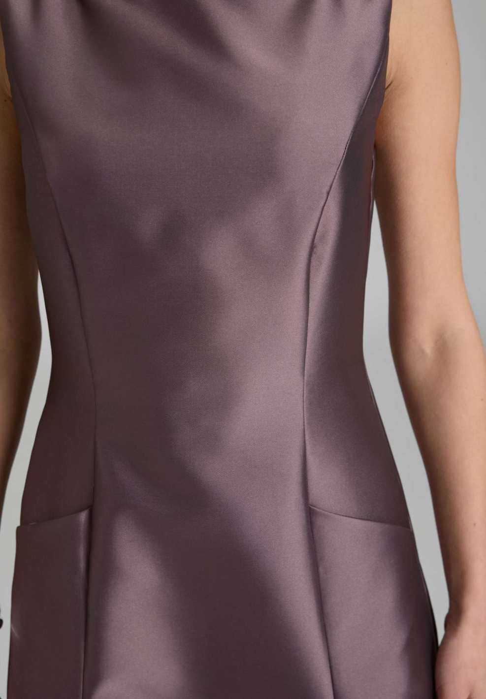 Abendkleid aus Twill mit Taschen