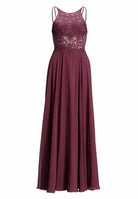 Abendkleid mit Stickerei und Chiffonrock