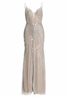 Abendkleid mit all-over Stickerei