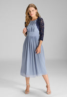 Bolero aus Spitze mit Bogenkante navy