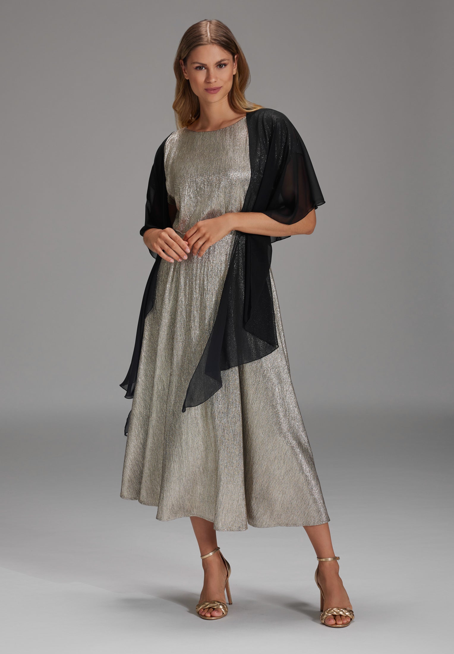 Formstola aus Chiffon black One Size