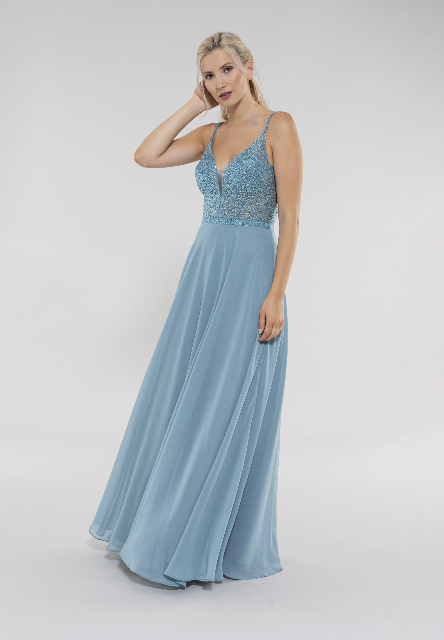 Abendkleid aus Materialmix