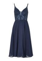 Cocktailkleid aus Materialmix