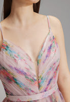 Tüllrobe mit floralem Allover-Print