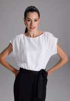Jumpsuit aus Material-Mix