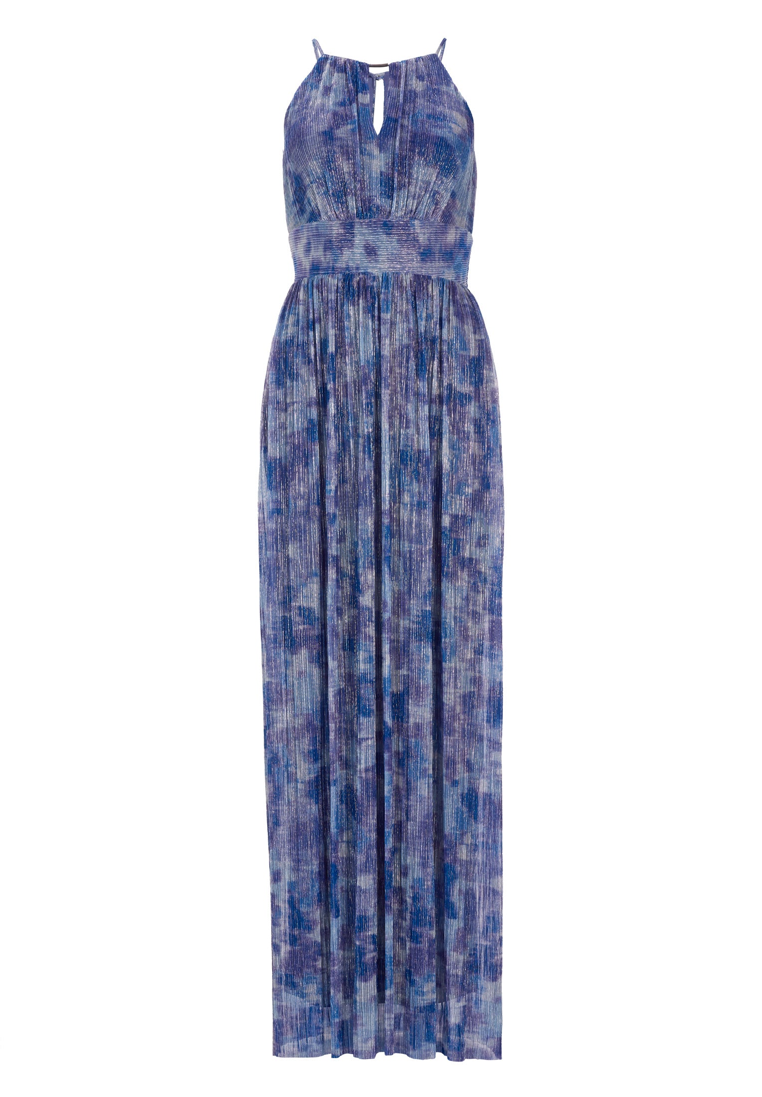 Abendkleid aus bedrucktem Plissee Jersey