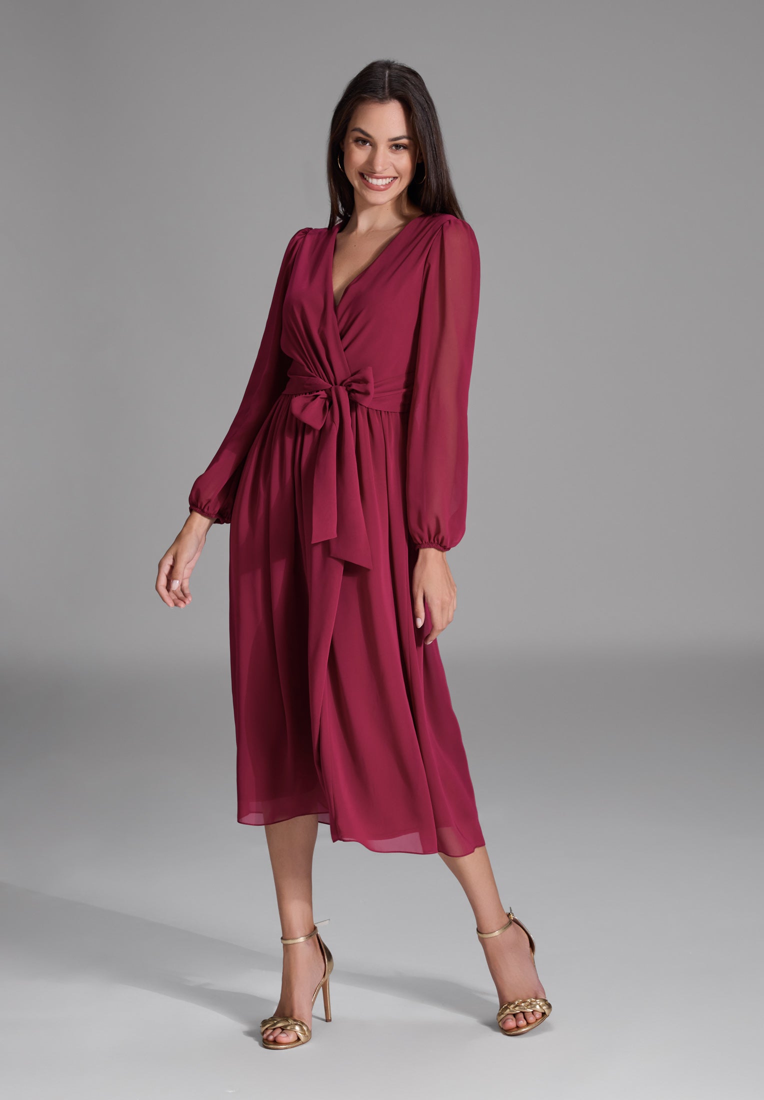 Chiffon Kleid in Wickel Optik