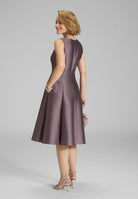Midi langes Cocktailkleid aus Twill mit Godets