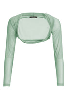Bolero aus Mesh mit Raffblende