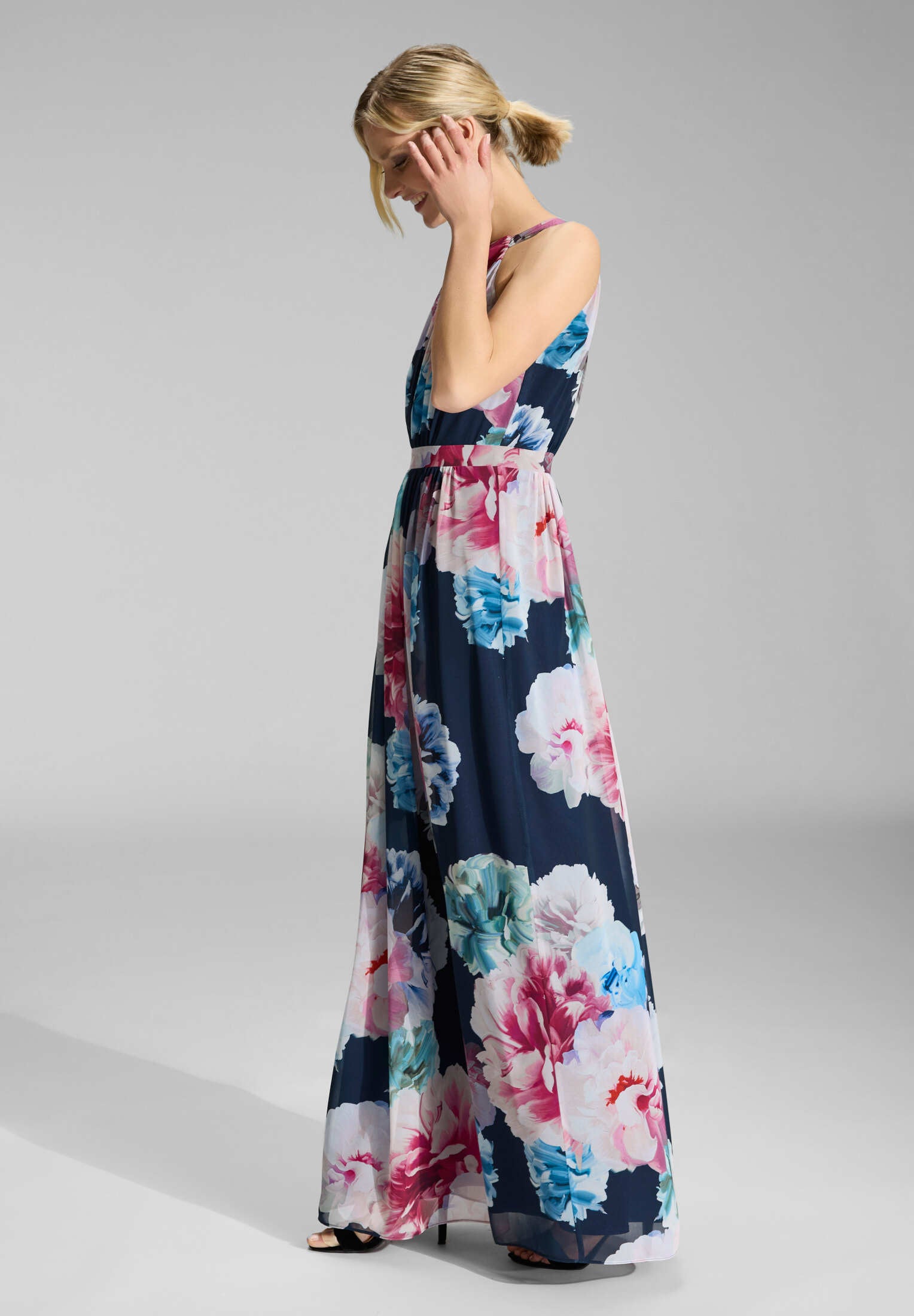 Abendkleid aus bedrucktem Chiffon