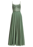 Chiffonkleid mit besticktem Top