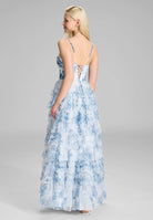 Abendkleid mit Rüschenrock und Allover Print