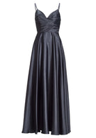 Schimmerndes Abendkleid mit drapiertem Top