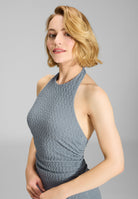 Figurbetontes Abendkleid aus Jersey Cloque
