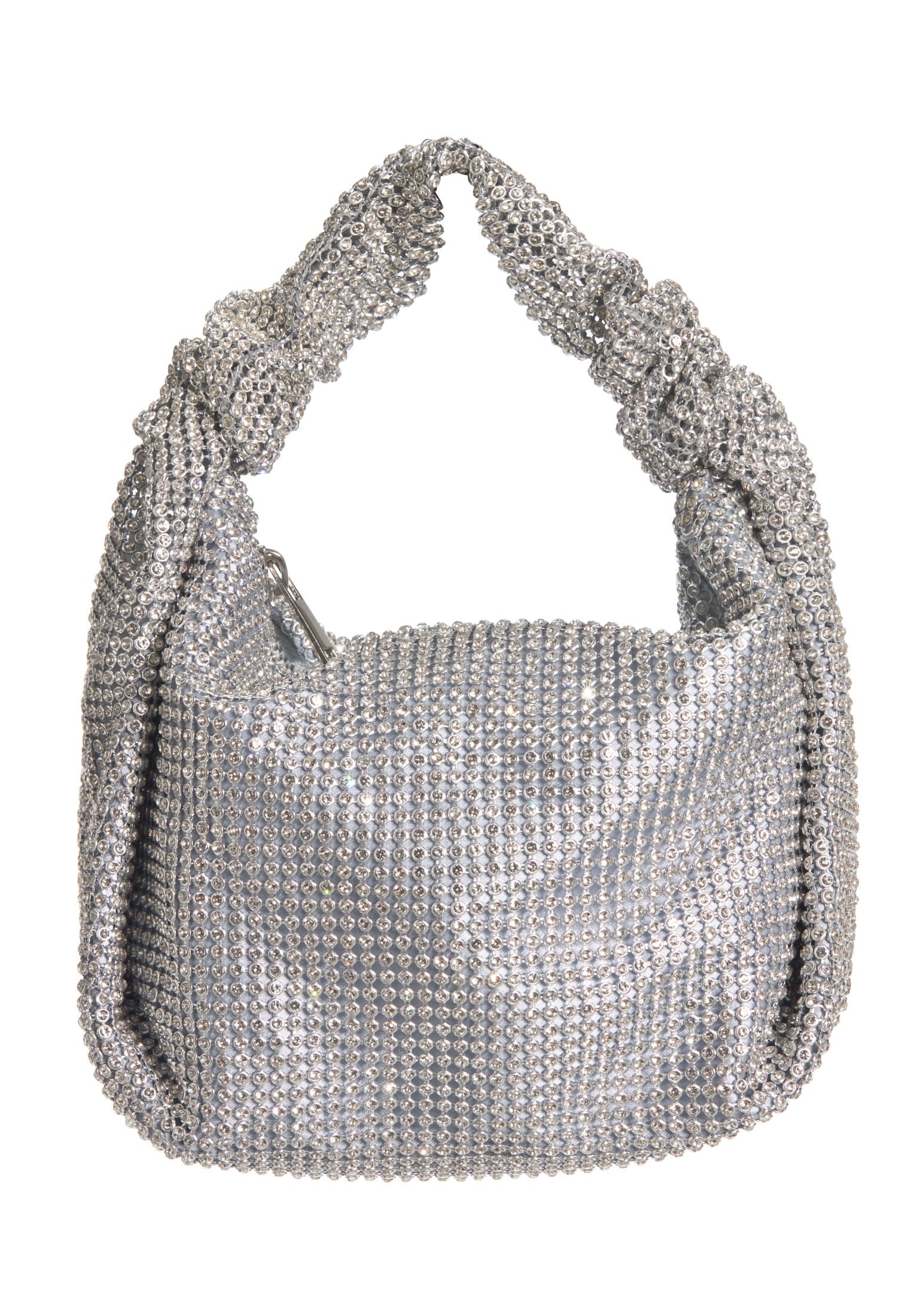 Henkeltasche aus glänzendem Strassgewebe