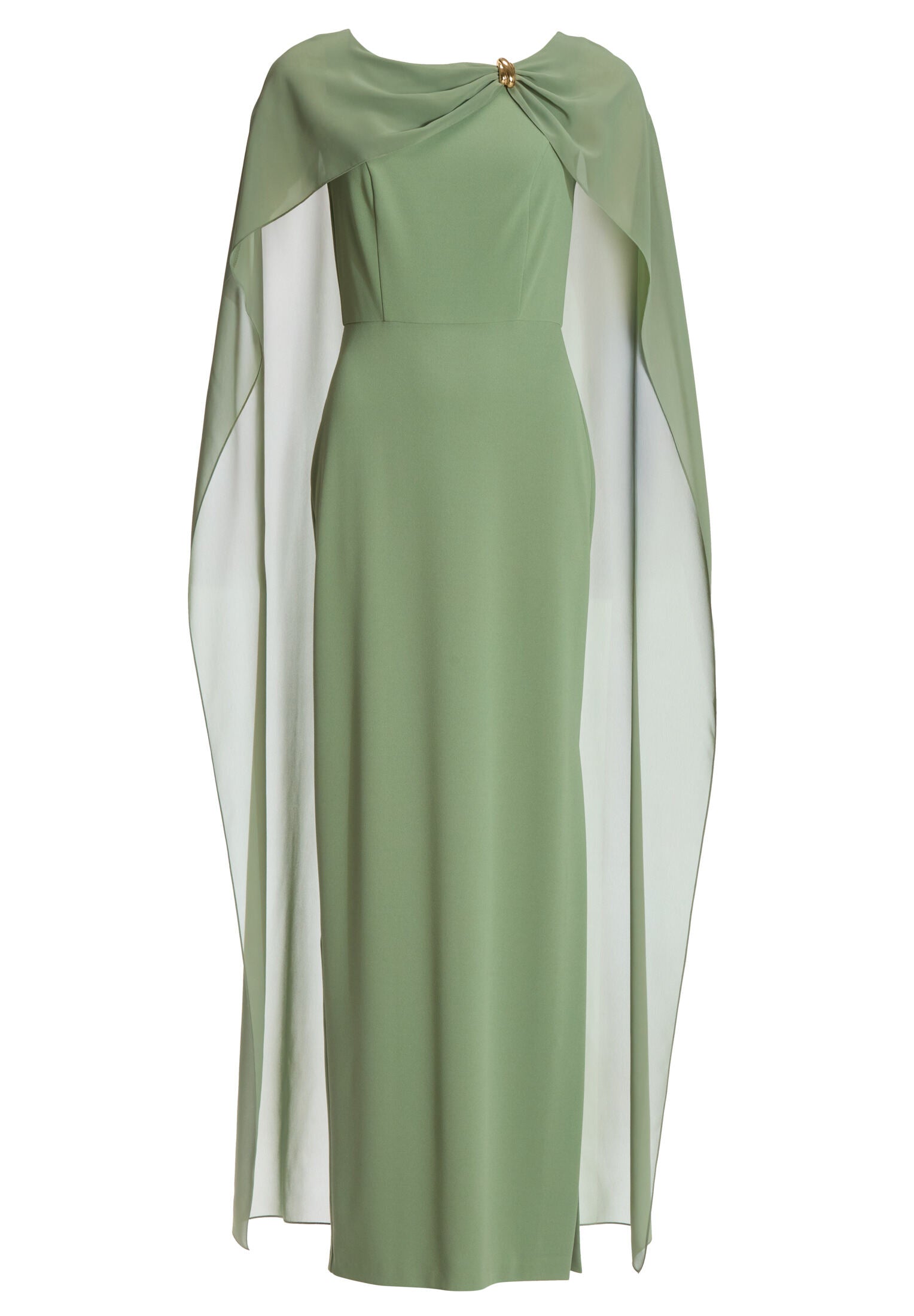 Abendkleid aus Crepe Jersey mit Chiffon Cape und Zierteil