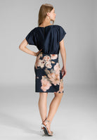 Etuikleid aus floral bedrucktem Scuba und Satin Top