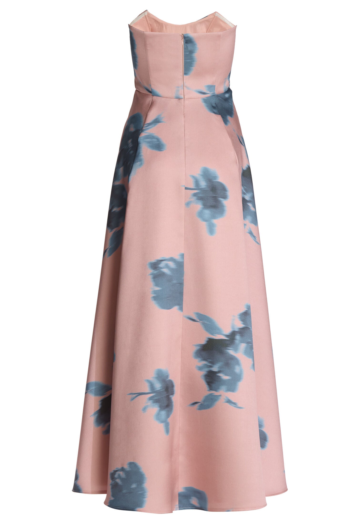 Abendkleid aus bedrucktem Twill mit Korsage Oberteil